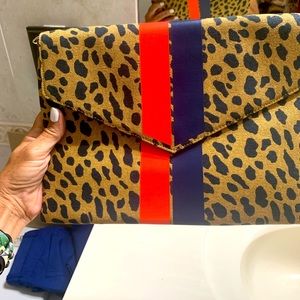 Stella and Dot animal print clutch